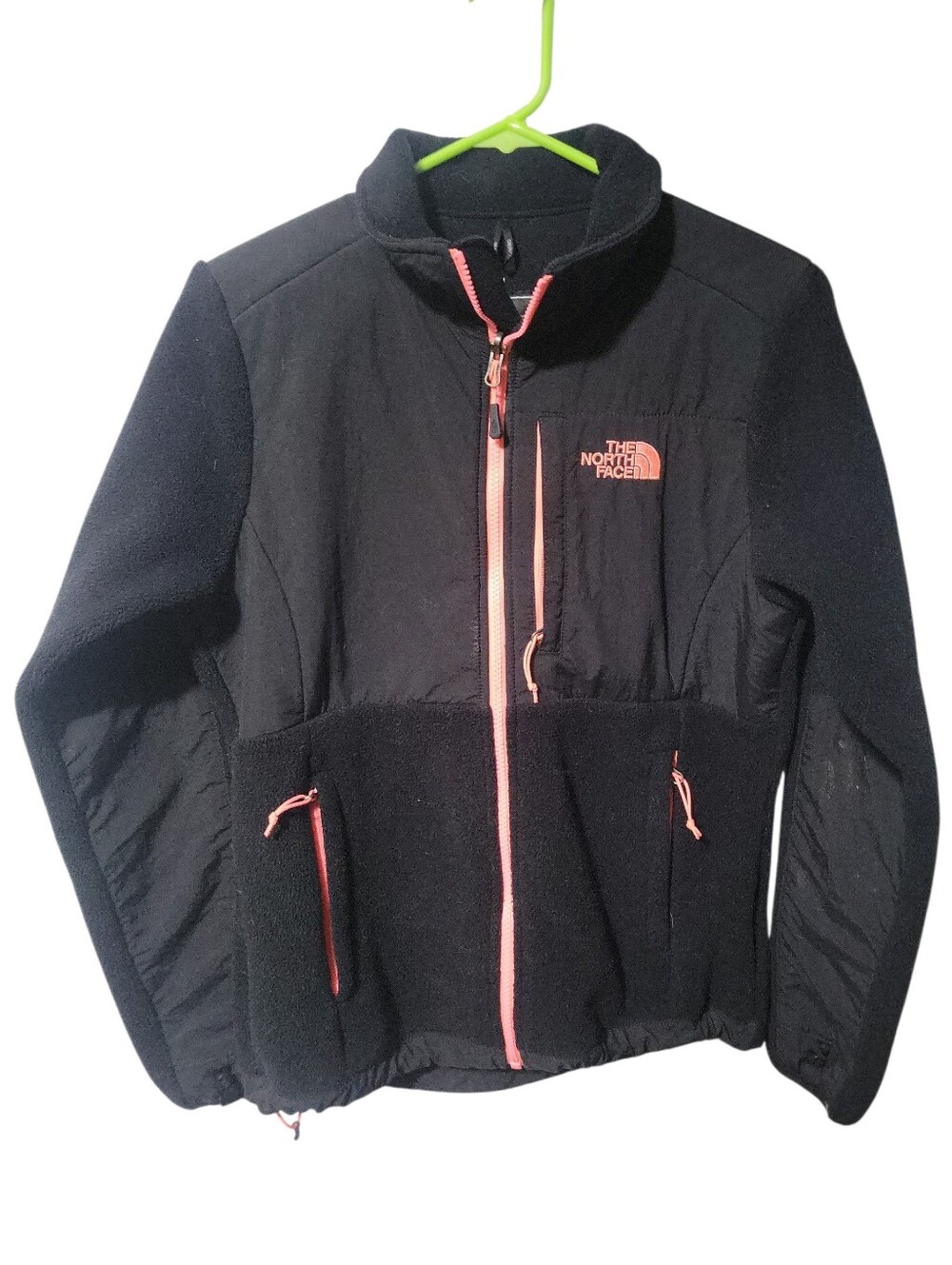 The North Face Black Jacket with Pink Zippers and Logo